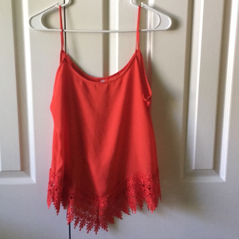 A bright red tank top